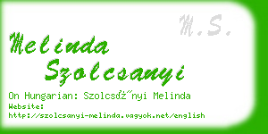 melinda szolcsanyi business card